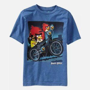 NWT Old Navy Angry Birds Game Graphic Tees T-Shirt Shirt Blue Boys XL 14 16